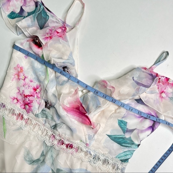 NEW Lipsy London Tropical Pastel Floral High-Low Maxi Summer Beach Wedding Dress - Picture 14 of 16